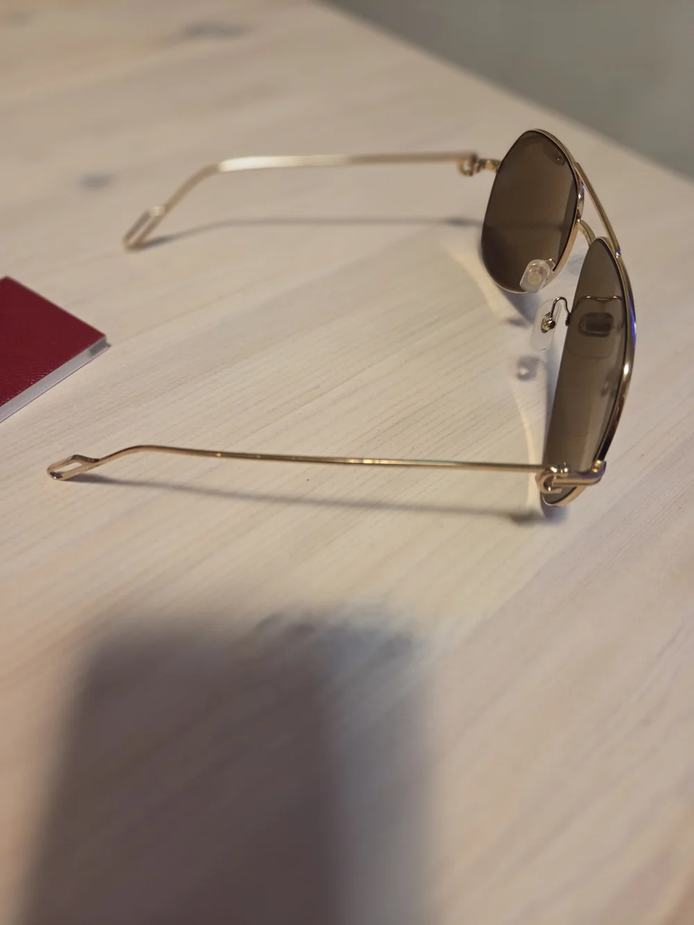 Cartier Gold Frame Sunglasses with Dark Gray Lenses